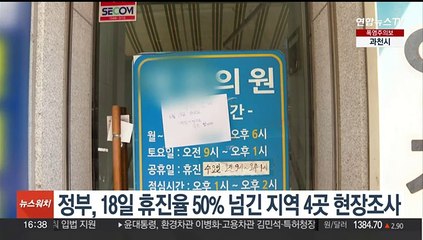 정부, 18일 휴진율 50% 넘긴 지역 4곳 현장조사