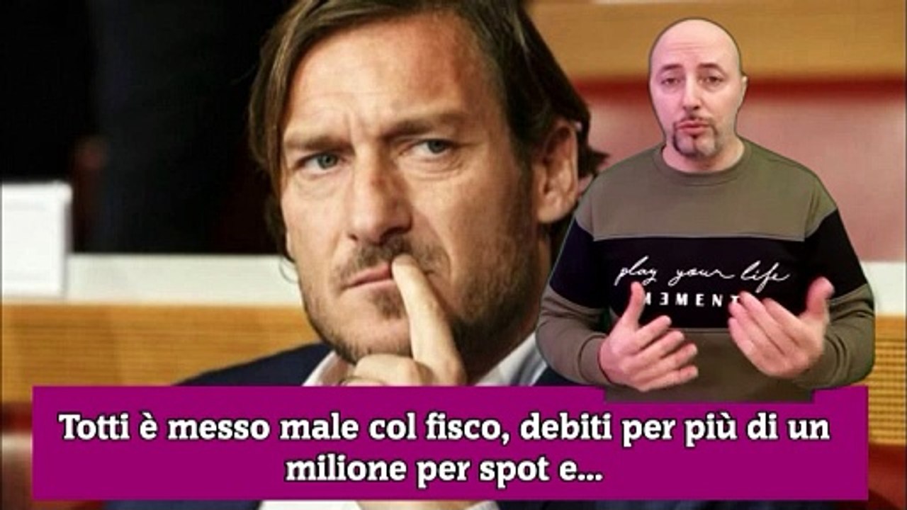 Totti è messo male col fisco, debiti per più di un milione per spot e...