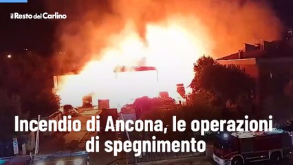 Incendio di Ancona, il video delle operazioni di spegnimento