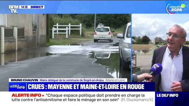 Crues: On relève heure par heure pour savoir comment évolue le niveau de la rivière , explique le maire délégué de Segré-en-Anjou (Maine-et-Loire)