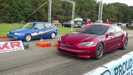 Tuner Cars Drag Racing - Tesla Model Plaid, 1400HP GT-R, 750HP Skoda, 804HP TT RS, 312HP Abarth