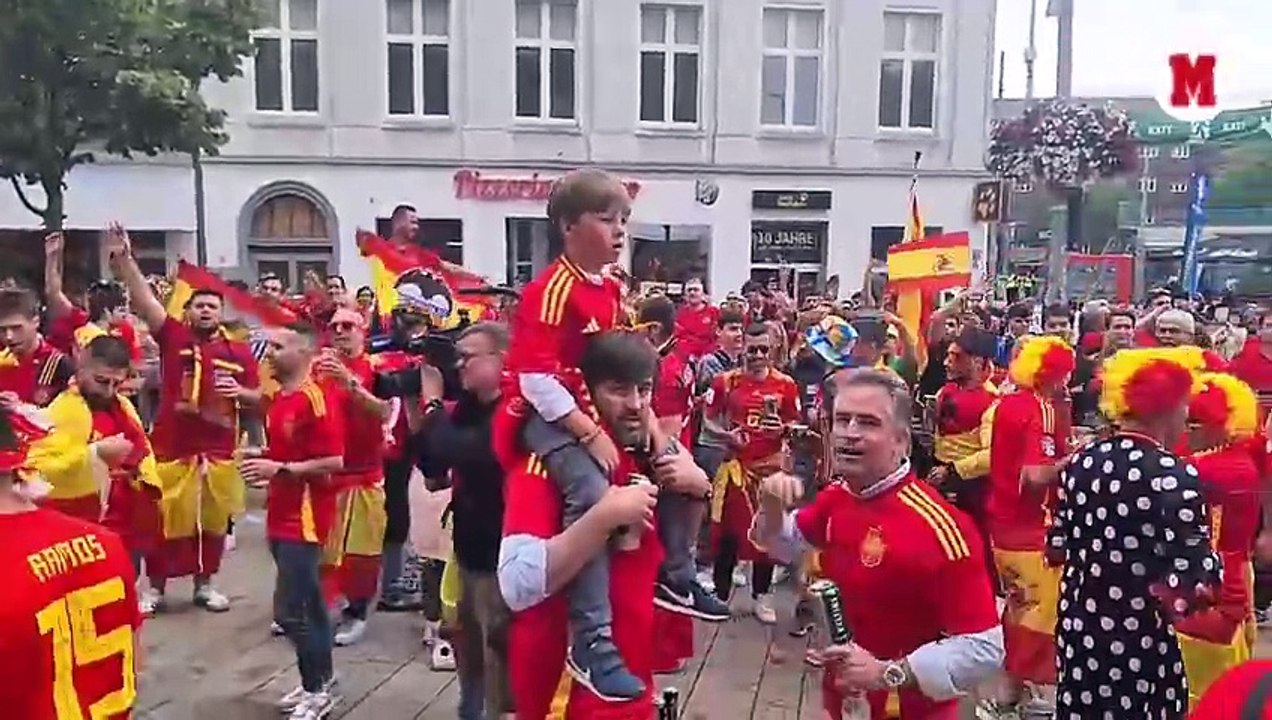 Euro 2024: Los aficionados españoles invaden la ciudad de Gelsenkirchen previo al partido contra Italia