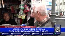 Plaza Dos de Mayo: semáforo se encuentra inoperativo desde hace meses