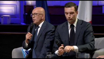 Bardella e Ciotti, prima apparizione insieme dall'alleanza RN-LR