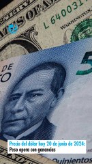 Precio del dólar hoy 20 de junio de 2024: Peso opera con ganancias