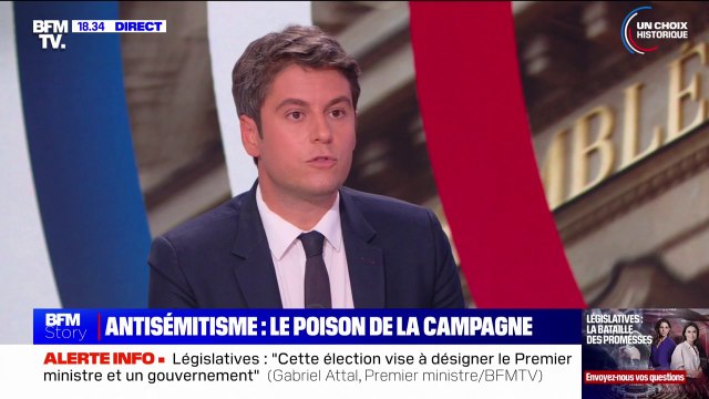 Gabriel Attal sur le Nouveau Front populaire: Je ne crois pas une seconde que les électeurs d'une gauche sociale-démocrate attachés aux valeurs de la République se retrouvent derrière cette alliance