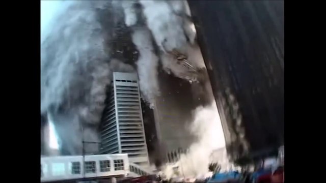 9/11 South Tower collapse - nearby footage World Trade Center