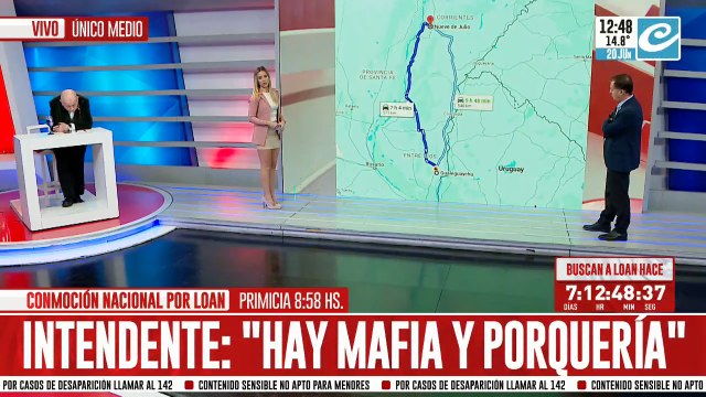 Te mostramos el camino que podría haber hecho Loan desde Corrientes a Entre Ríos