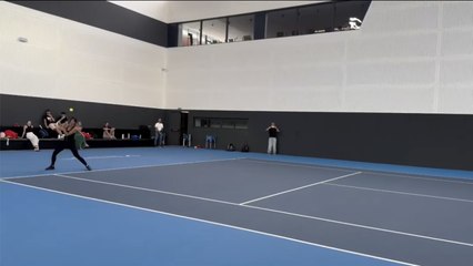 Aitana con Rafa Nadal en su academia en Manacor