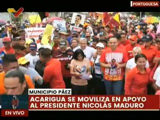 Vpdta. Delcy Rodríguez lidera movilización del pueblo de Acarigua en respaldo al Pdte. Maduro
