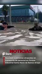 Rescatan a personas atrapadas por inundación en Parque Industrial Santa María de Ramos Arizpe
