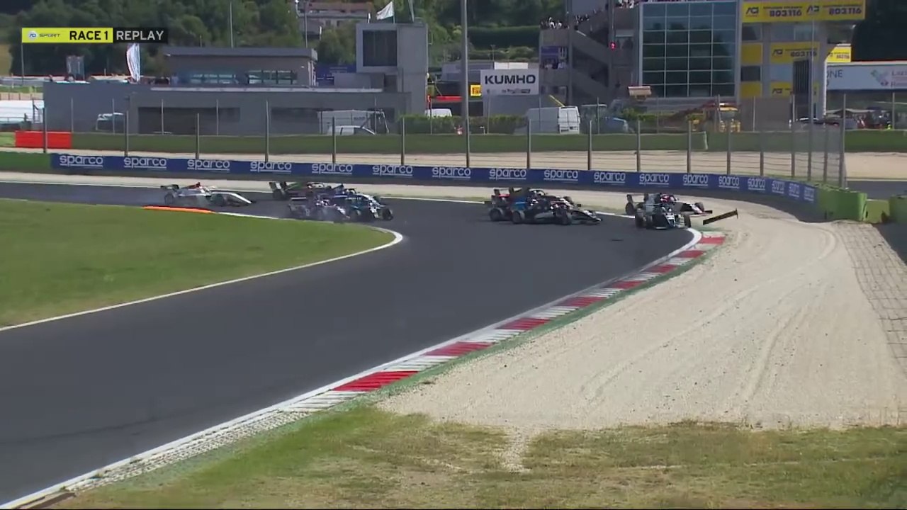 Italian F4 Championship 2024 Vallelunga Race 1 Restart Pile Up
