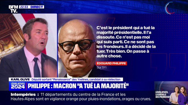 Karl Olive (candidat Renaissance des Yvelines): Emmanuel Macron n'a pas eu à tuer la majorité présidentielle parce qu'elle s'est tuée elle-même