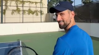 Tennis - Wimbledon 2024 - Novak Djokovic works hard... Before Wimbledon ?