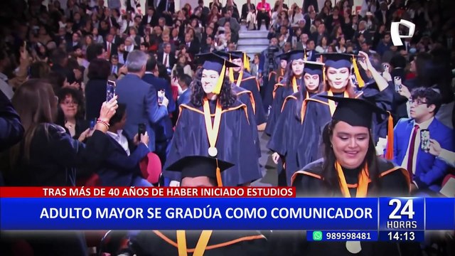 ¡Gran ejemplo! Adulto mayor se gradúa como comunicador tras 40 años de iniciar sus estudios