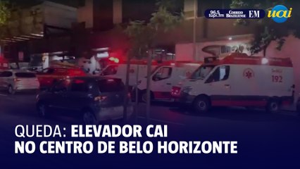 Elevador superlotado cai no Centro de BH