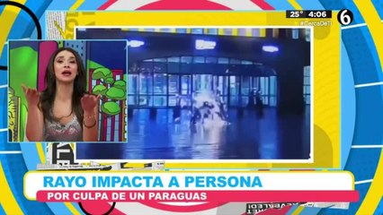 Rayo impacta a persona por culpa de un paraguas