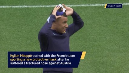 The Masked Winger: Kylian Mbappe trains for France