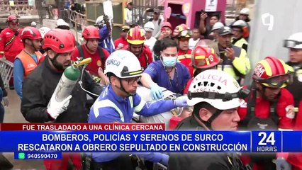 Rescatan a obrero que terminó sepultado en un pozo durante construcción en Surco