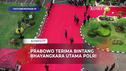 Momen Menhan Prabowo Terima Tanda Kehormatan Bintang Bhayangkara Utama, Disematkan Langsung Kapolri