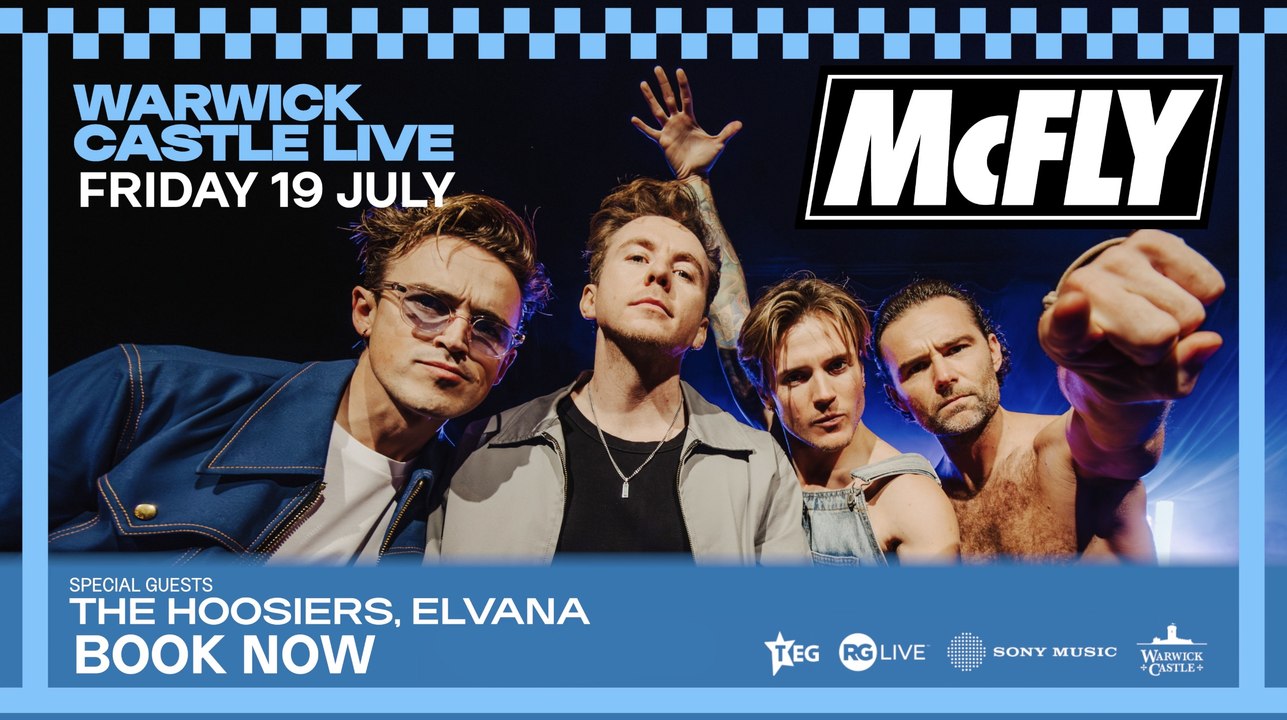 McFly to storm Warwick Castle for 21st birthday party gig