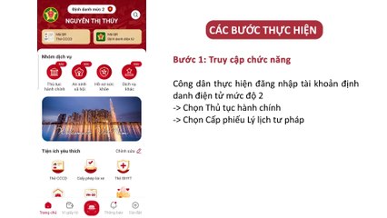 Hướng dẫn Cấp phiếu lý lịch tư pháp trên Ứng dụng định danh và xác thực điện tử (VNeID)