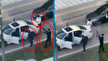 Düğün konvoyunda uzun namlulu silahla havaya ateş açtılar; o anlar kamerada