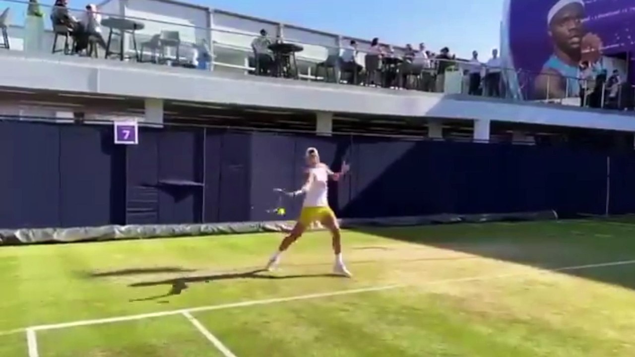 Tennis - Wimbledon 2024 - Holger Rune hits hard on grass and prepares for Wimbledon