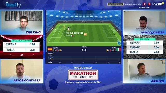 España vs Italia. Liga de Naciones UEFA (Semifinal). Ofrecido por Marathon.