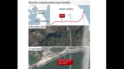 BBC "북, DMZ 인근에 장벽 건설"...위성사진 공개 / YTN