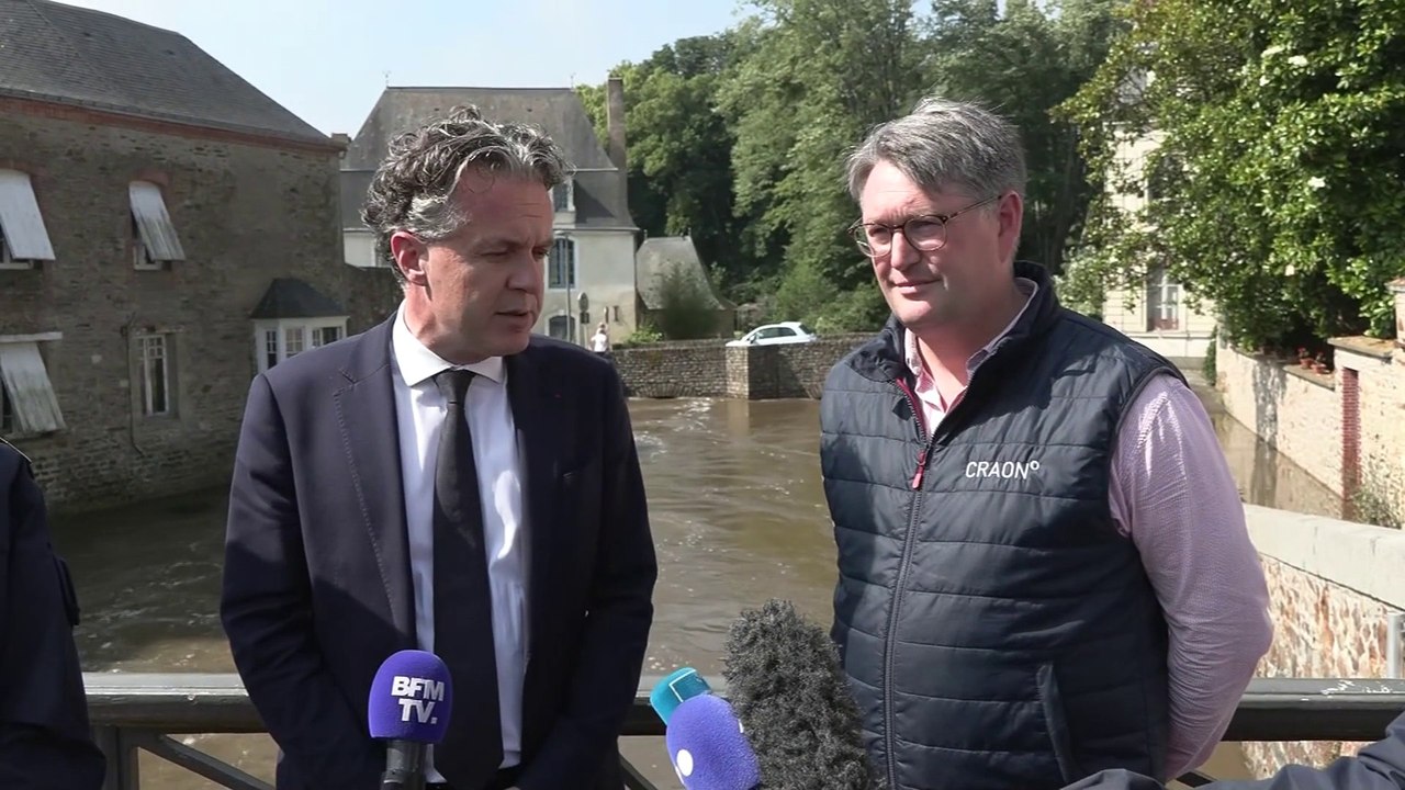 Crues en Mayenne: "Nous allons engager la reconnaissance de procédure de catastrophe naturelle", annonce Christophe Béchu