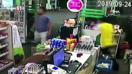 Benzin istasyonunda dehşet anları kamerada