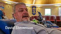 David Stevenson makes his 100th blood donation