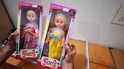 Unboxing and Review of eye moving cute big doll for girls with very beautifully dressed and packed