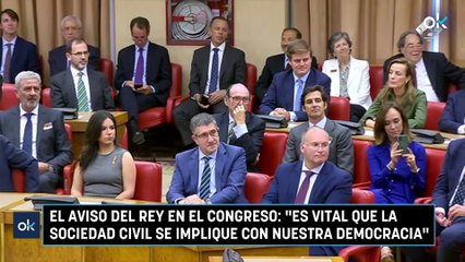 El aviso del Rey en el Congreso: «Es vital que la sociedad civil se implique con nuestra democracia»