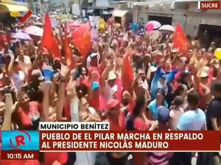 Sucre | Ciudadanos de El Pilar del mcpio. Benítez marcharon en respaldo al presidente Nicolás Maduro
