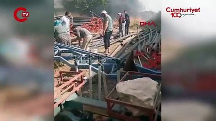 Yangına, ağzında sigara ile müdahale etti