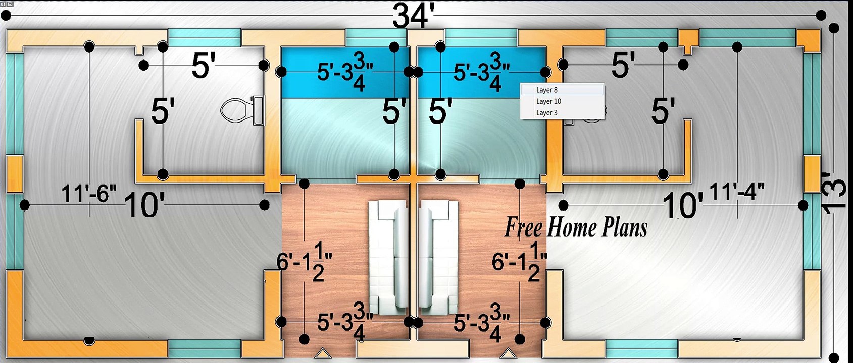 34x13  Home Plan 347