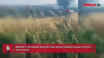 Savaştepe'deki yangın ormana sıçradı