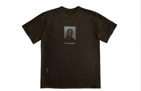 Travis Scott selling mugshot merchandise