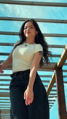 A beautiful girl dancing free style