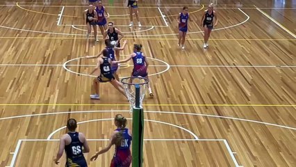 Teal Hocking scores a second quarter goal for the Bendigo Strikers championship team against the Western Warriors in Bendigo