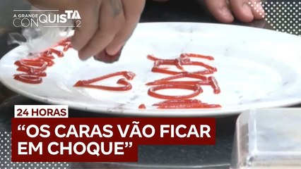 Hadad e Guipa escrevem de ketchup nos pratos para surpresa de café da manhã  | A Grande Conquista