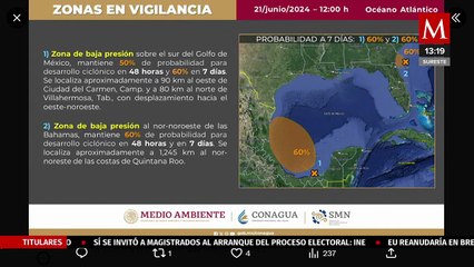 Conagua registra zona de baja presión con potencial para otro ciclón tropical