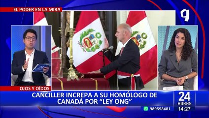 Así reaccionó canciller tras crítica del embajador de Canadá a proyecto contra las ONG