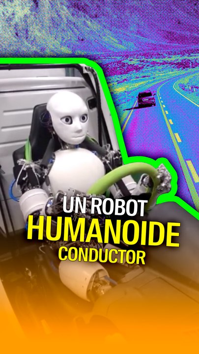 Un robot humanoide que conduce