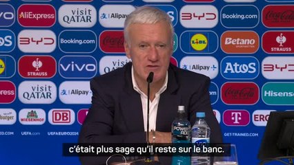 Bleus - Deschamps : "C'était plus sage que Mbappé reste sur le banc"