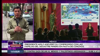 Pdte. AMLO se compromete ayudar a familias afectadas por desastre minero