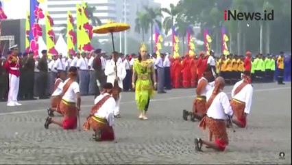 Suguhan Atraksi Teatrikal Perjalanan Sejarah Jakarta dalam Upacara di Monas