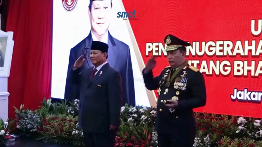 Menteri Pertahanan Prabowo Subianto Terima Penghargaan Bintang Bhayangkara Utama dari Kapolri